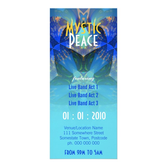 Carte Publicitaire Flyer de l'événement Mystic Peace (Devant)