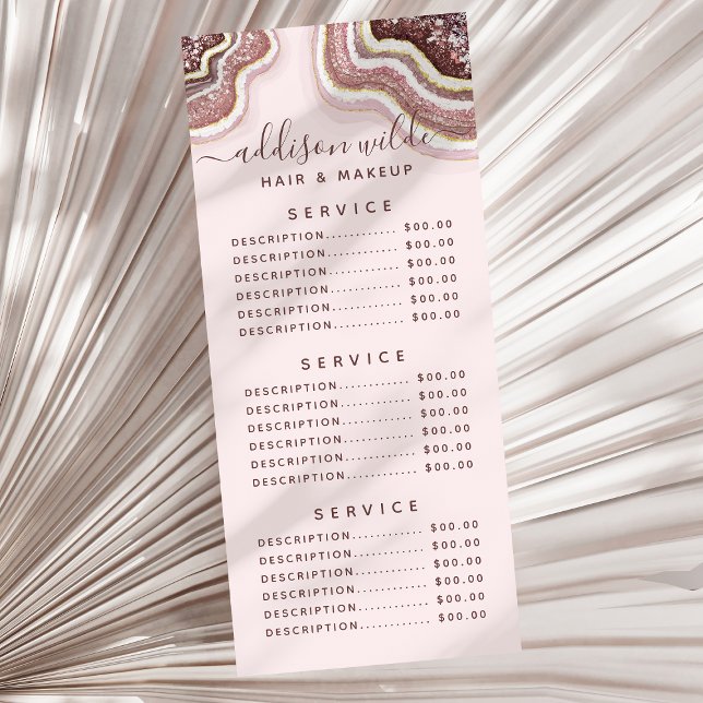 Carte Publicitaire Géode d'Agate de Parties scintillant rose rose Gol (Créateur téléchargé)