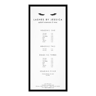 Carte Publicitaire Glam Eyelashes Classique Noir et Blanc