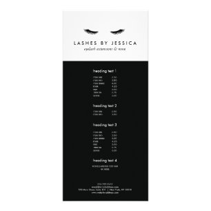 Carte Publicitaire Glam Eyelashes noir et blanc