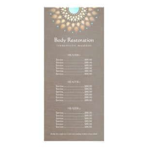 Carte Publicitaire Gold Lotus Massage Therapist Price List