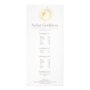 Carte Publicitaire Gold Sun Goddess Girl Spray Tanning Salon