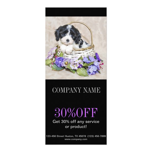 Carte Publicitaire Groomer mignon d'animal familier de garde (Devant)