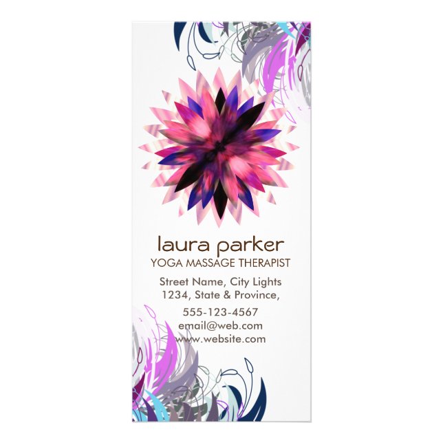 Carte Publicitaire Guérison de yoga d'aquarelle de fleur de Lotus (Devant)