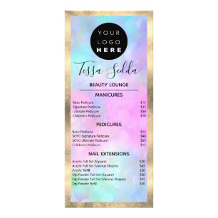 Carte Publicitaire Hologramme de maquillage des cheveux Manicure Pedi