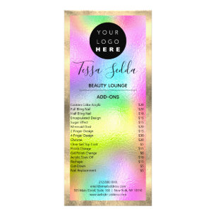 Carte Publicitaire Holographe de maquillage des cheveux pour manucure