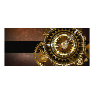 Carte Publicitaire Horloge Steampunk avec des engrenages anciens
