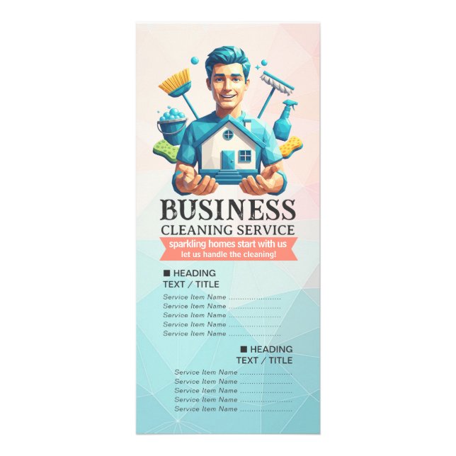 Carte Publicitaire House Cleaning Maid Service Housekeeping Price (Devant)
