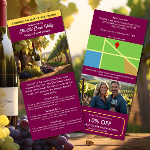 Carte Publicitaire Informations touristiques marketing vignoble vigno