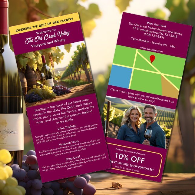 Carte Publicitaire Informations touristiques marketing vignoble vigno (Créateur téléchargé)