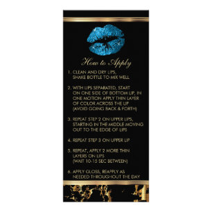 Carte Publicitaire Instructions de lecture Turquoise Blue Glitter