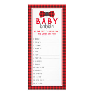 Carte Publicitaire Jeu de Baby shower Word Scramble, Buffalo