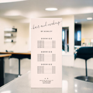 Carte Publicitaire la typographie élégante à la mode rougissent