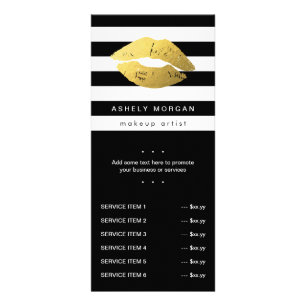 Carte Publicitaire Lieux d'or de maquillage modernes - Blancs noirs c