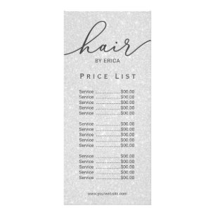 Carte Publicitaire Liste de Parties scintillant moderne Silver Prix