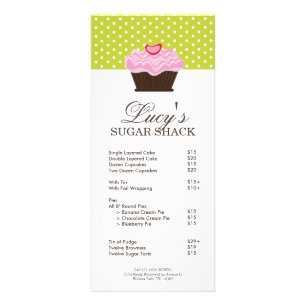Carte Publicitaire Liste des prix de la boulangerie