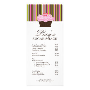 Carte Publicitaire Liste des prix de la boulangerie