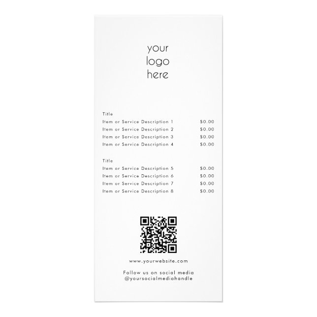 Carte Publicitaire Livre blanc moderne QR Code Social Media (Devant)
