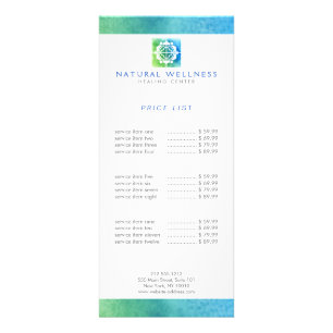 Carte Publicitaire Logo Abstrait vert/bleu Floral Wellness