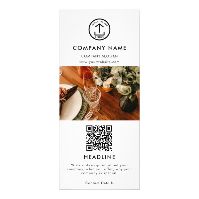 Carte Publicitaire Logo commercial promotionnel QR Code photo (Devant)