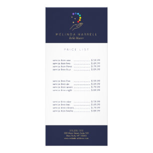 Carte Publicitaire Logo de guérison Reiki, Massage Thérapie Bleu fonc
