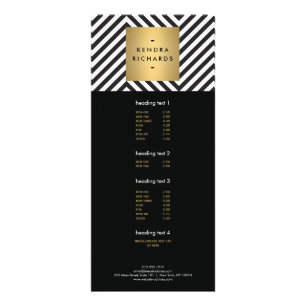 Carte Publicitaire Logo du nom d'or du Motif noir et blanc rétro