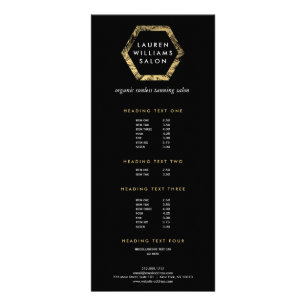 Carte Publicitaire Logo du salon de bronzage Golden Palms sur Black
