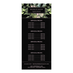 Carte Publicitaire Logo Feuilles Tropicales Modernes Tarification d