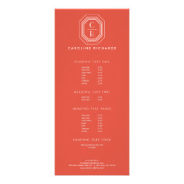 Carte Publicitaire Logo Monogramme Art Déco sur Coral