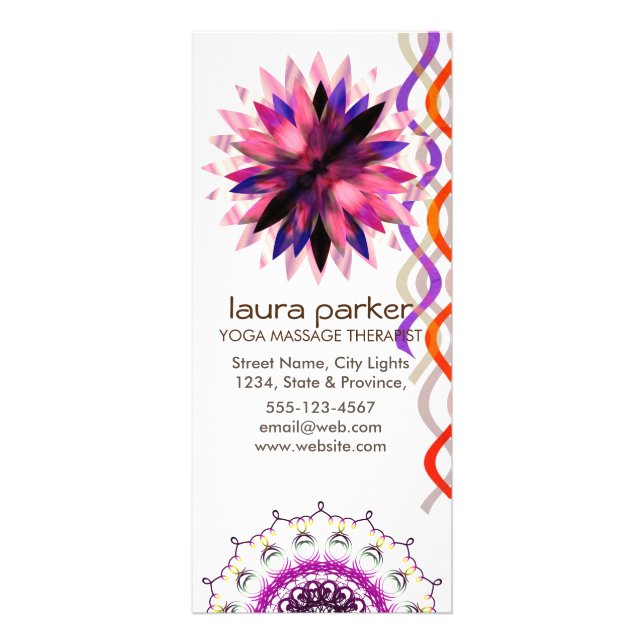 Carte Publicitaire Lotus Fleur Aquarelle Yoga Guérison Holistique (Devant)