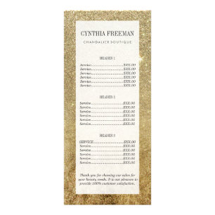 Carte Publicitaire Maille fascinante Girly de feuille d'or et de