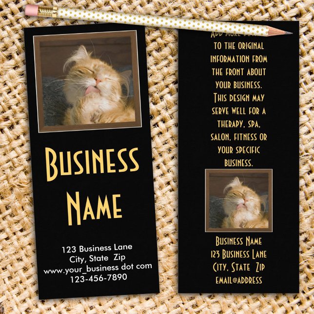 Carte Publicitaire Maine Coon Prévenir la photo de près (Add your text and photo (or keep the cat) for a promotional business rack card. )