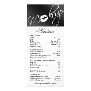 Carte Publicitaire Makeup Rack Card Beauty Cosmétologiste Service Men