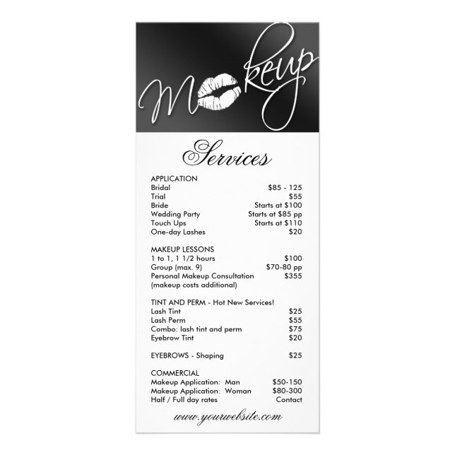 Carte Publicitaire Makeup Rack Card Beauty Cosmétologiste Service Men (Devant)