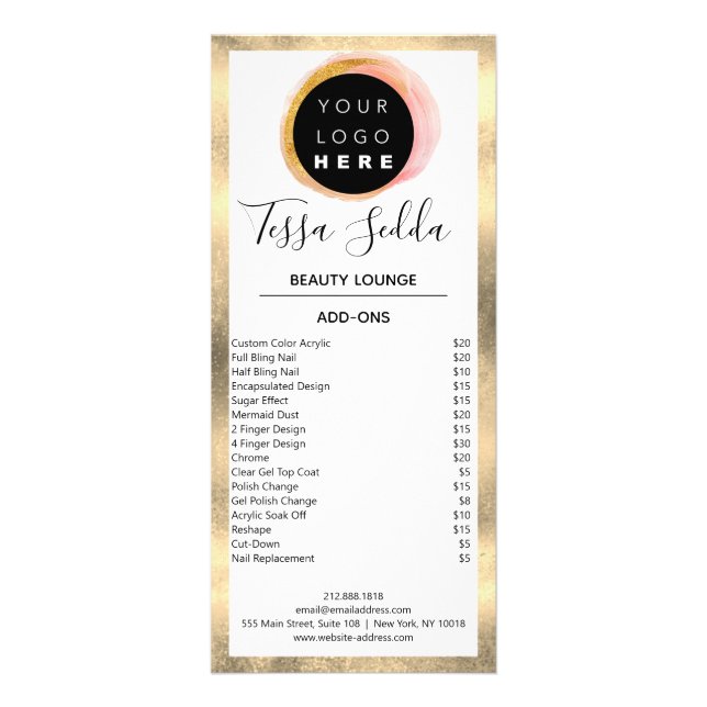 Carte Publicitaire Manucure Pedicure Wellness Maquillage Nails (Dos)