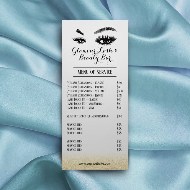 Carte Publicitaire Maquillage Artiste Gold Parties scintillant Salon  (Créateur téléchargé)