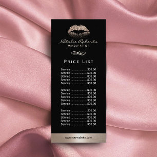 Carte Publicitaire Maquillage Artiste Moder Gold Parties scintillant 