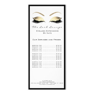 Carte Publicitaire Maquillage Beauté Salon Nom Blanc Or Noir Eyebrown