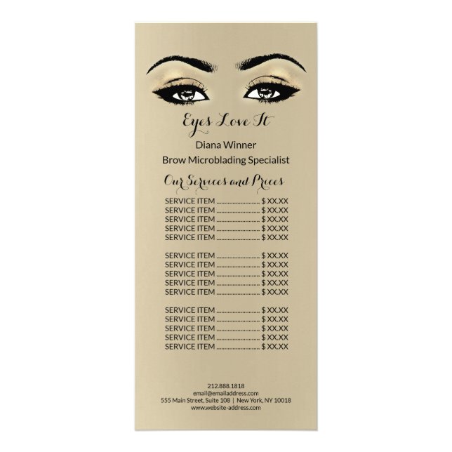 Carte Publicitaire Maquillage Beauté Salon Nom Microblanding Lashes (Devant)