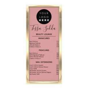Carte Publicitaire Maquillage cheveux ongles Manucure Pedicure Rose O