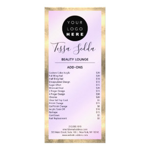 Carte Publicitaire Maquillage cheveux ongles Manucure Pedicure violet