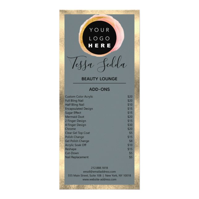 Carte Publicitaire Maquillage cheveux ongles manucure pédicure Wellne (Dos)