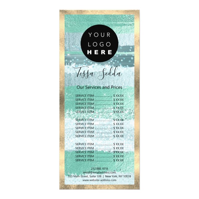 Carte Publicitaire Maquillage des cheveux Boitier Massage Logo Aqua S (Devant)