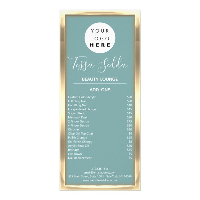 Carte Publicitaire Maquillage des cheveux Manucure Pedicure Gold Blue (Dos)