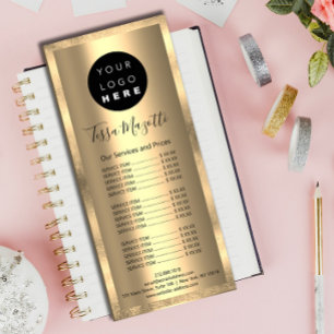 Carte Publicitaire Maquillage des cheveux Soins de la peau Logo Gold