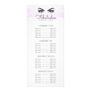 Carte Publicitaire Maquillage en nuage rose Artiste Eyelashes Tarifs