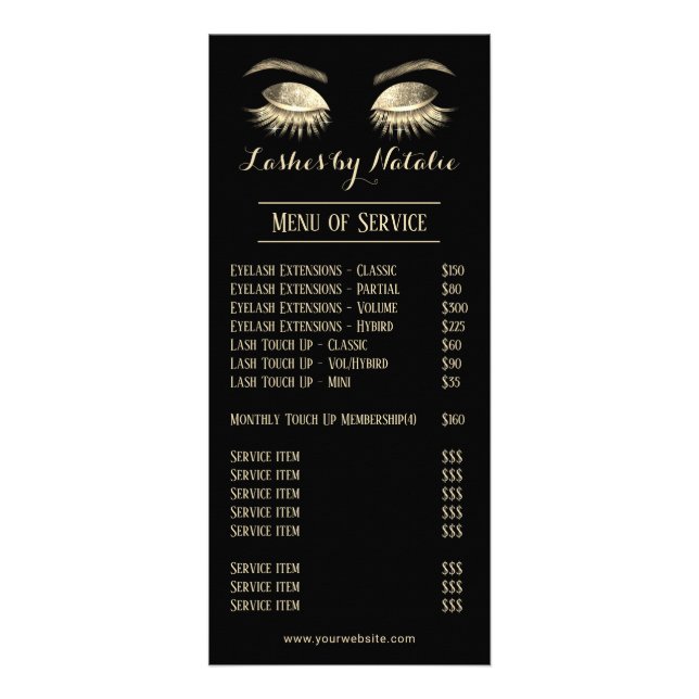 Carte Publicitaire Maquillage Eyelash moderne Artiste Salon Prix (Devant)