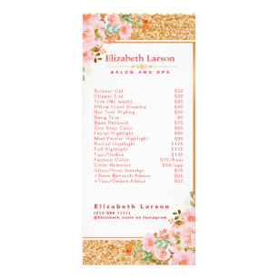 Carte Publicitaire Maquillage floral Artiste Beauté Cheveux Salon Rac