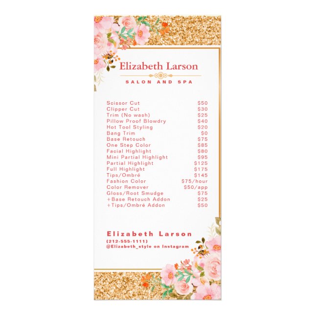 Carte Publicitaire Maquillage floral Artiste Beauté Cheveux Salon Rac (Devant)