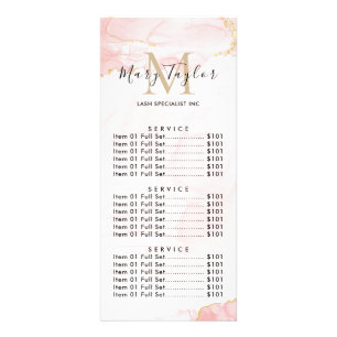 Carte Publicitaire Marbre rose poudré or pailletté élégant 